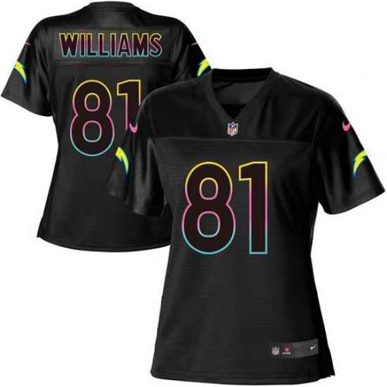 Womens Nike Chargers #81 Mike Williams Black  NFL Fashion Game Jersey